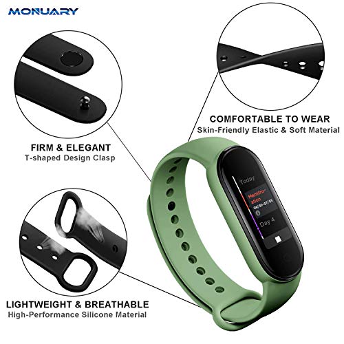 Monuary 2 Piezas Correas Compatible con Xiaomi Mi Band 6, Xiaomi Mi Band 5 y Amazfit Band 5, Correa de Repuesto para Pulseras Xiaomi Mi Band 6 Funda Mi Fit Band 5 (Azul y Rojo)