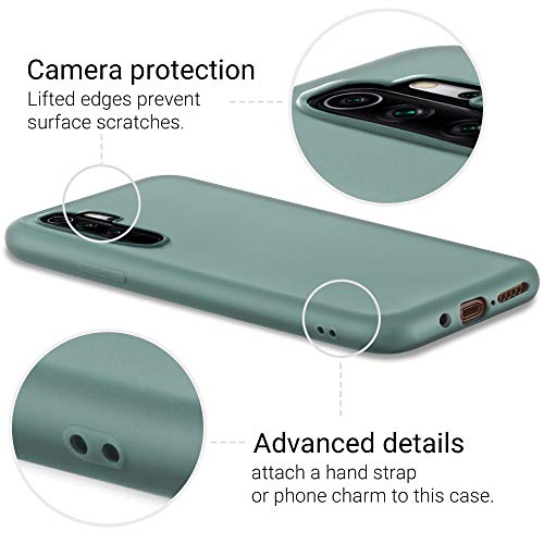 Moozy Minimalist Series Funda Silicona para Xiaomi Mi Note 10 Lite, Gris Azulado con Acabado Mate, Cover Carcasa de TPU Suave y Fina