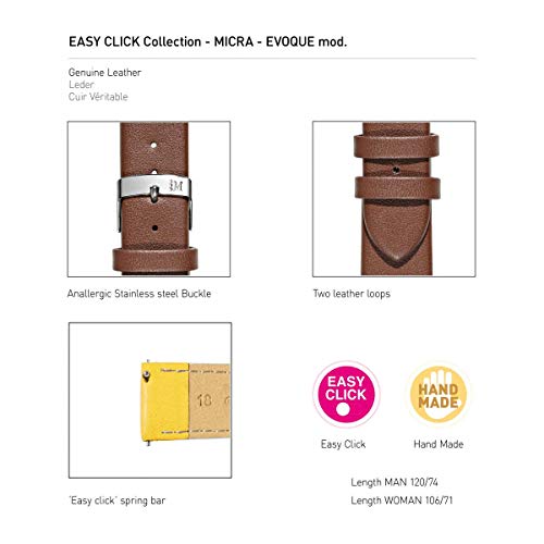 Morellato Correa de Reloj Unisex, Colección Easy Click, Mod. MICRA-EVOQUE, de Cuero auténtico de Becerro - A01X5200875