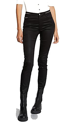 Morgan Pantalón Slim Enduit 212-Palona Vestir, Negro, 40 para Mujer