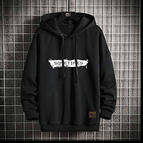 Moshtashio Sudaderas Hombres con Capucha Deportiva Manga Larga Hoodie Casual Unisex Pullover (Negro, m)