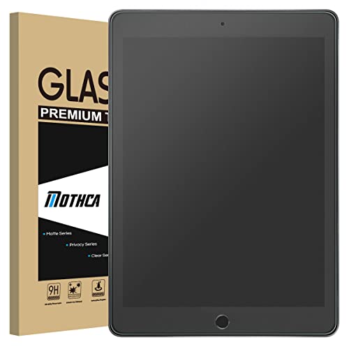 Mothca Protector de Pantalla Mate para iPad 10,2 Pulgadas (Modelo 2021/2020/2019, 9ª/8ª/7ª Generación) Vidrio Templado HD, Antirreflejos e Antihuellas, Fácil de Instalar, Sin Burbujas