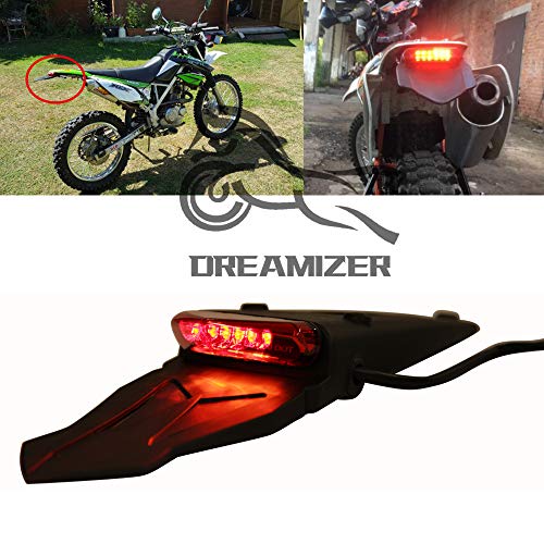 Motocicleta LED Luz trasera Luz de freno Guardabarros trasero con soporte Luz para Todoterreno SMR 690 CR EXC WRF 250 450 125SX XR DRZ KLX KMX WR125