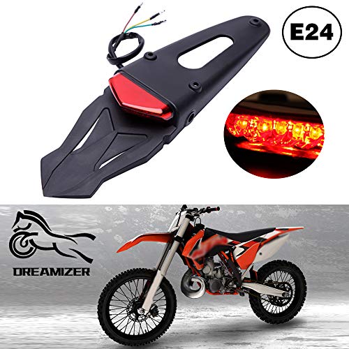 Motocicleta LED Luz trasera Luz de freno Guardabarros trasero con soporte Luz para Todoterreno SMR 690 CR EXC WRF 250 450 125SX XR DRZ KLX KMX WR125