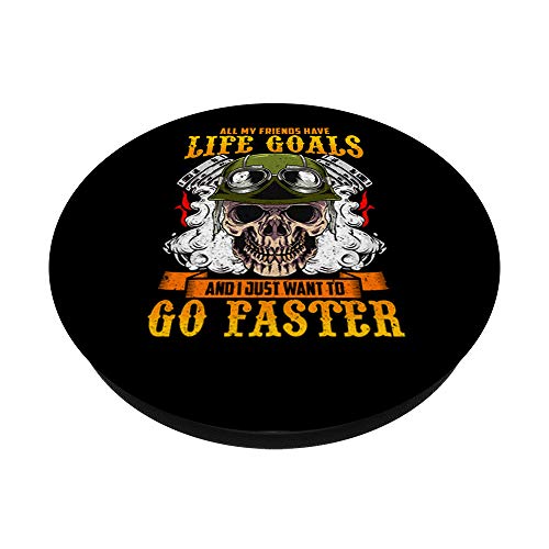 Motocicleta Life Goals Go Faster Biker Motocicletas Hombres Papá PopSockets PopGrip Intercambiable