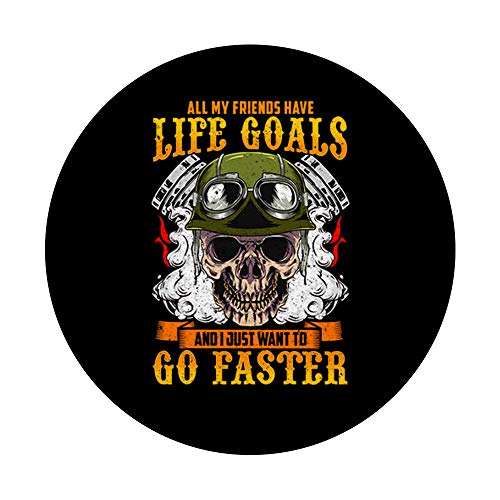 Motocicleta Life Goals Go Faster Biker Motocicletas Hombres Papá PopSockets PopGrip Intercambiable