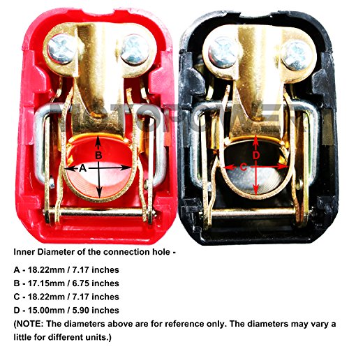 MOTOPOWER MP69011 Battery Quick Release Connectors Battery Quick Disconnect Terminals (Red & Black)