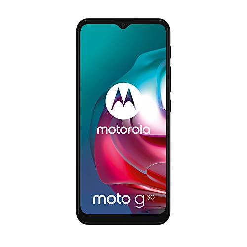 Motorola Moto g30 (Pantalla de 6.5" 90Hz, Qualcomm Snapdragon, sistema de cuatro cámaras de 64MP, batería de 5000 mAH, Dual SIM, 6/128 GB, Android 11), Negro [Versión ES/PT]