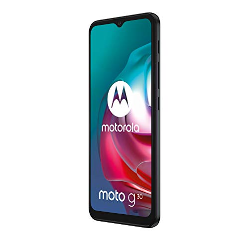 Motorola Moto g30 (Pantalla de 6.5" 90Hz, Qualcomm Snapdragon, sistema de cuatro cámaras de 64MP, batería de 5000 mAH, Dual SIM, 6/128 GB, Android 11), Negro [Versión ES/PT]