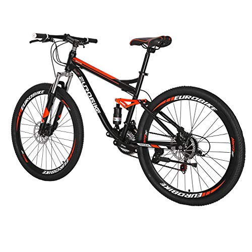 Mountain Bikes S7 27.5 pulgadas 21Speeds doble freno de disco suspensión completa bicicleta de montaña MTB BlackOrange