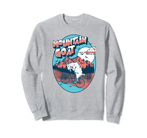 Mountain Goat Funny Mountain Biking Goat Biker Vintage 80s Sudadera