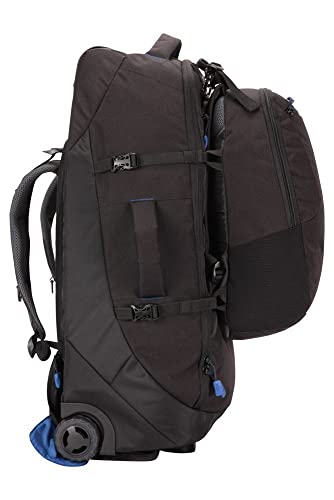 Mountain Warehouse Mochila con Ruedas Voyager 50 + 20 L - Mochila Desmontable, Mochila con Correas para los Hombros, Correas de compresión, Cremalleras con Bloqueo Negro Jet Talla única