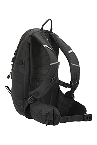 Mountain Warehouse Pace Mochila 20 L - Compatible con hidratación, Espalda con Sistema de ventilación, Cubierta para la Lluvia Plegable - para Viajar, Caminar, Acampar Negro Talla única