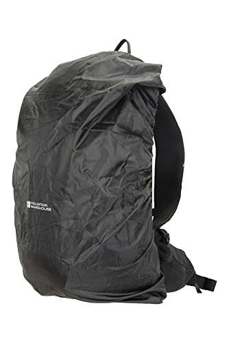 Mountain Warehouse Pace Mochila 20 L - Compatible con hidratación, Espalda con Sistema de ventilación, Cubierta para la Lluvia Plegable - para Viajar, Caminar, Acampar Negro Talla única