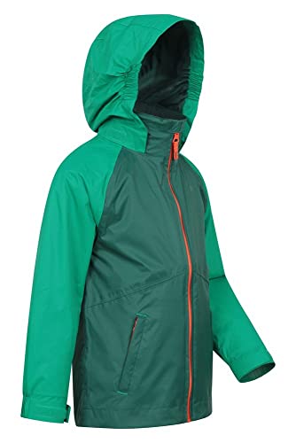 Mountain Warehouse Torrent Chaqueta Impermeable para niños - Costuras Selladas, Bolsillos con Cremallera, características Ajustables - Ideal para Acampar, Excursionismo Caqui 3-4 Años