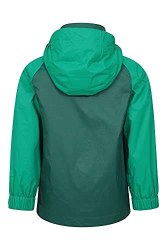 Mountain Warehouse Torrent Chaqueta Impermeable para niños - Costuras Selladas, Bolsillos con Cremallera, características Ajustables - Ideal para Acampar, Excursionismo Caqui 3-4 Años