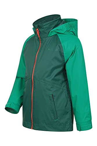 Mountain Warehouse Torrent Chaqueta Impermeable para niños - Costuras Selladas, Bolsillos con Cremallera, características Ajustables - Ideal para Acampar, Excursionismo Caqui 3-4 Años