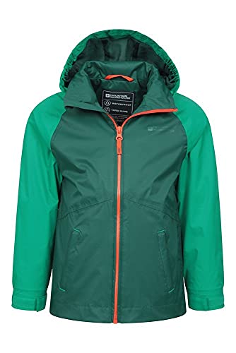 Mountain Warehouse Torrent Chaqueta Impermeable para niños - Costuras Selladas, Bolsillos con Cremallera, características Ajustables - Ideal para Acampar, Excursionismo Caqui 3-4 Años