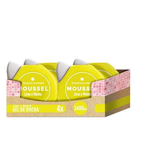 Moussel Gel de Ducha Revitalizante con Lima y Menta 600ml - Pack de 4