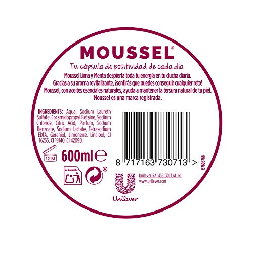 Moussel Gel de Ducha Revitalizante con Lima y Menta 600ml - Pack de 4