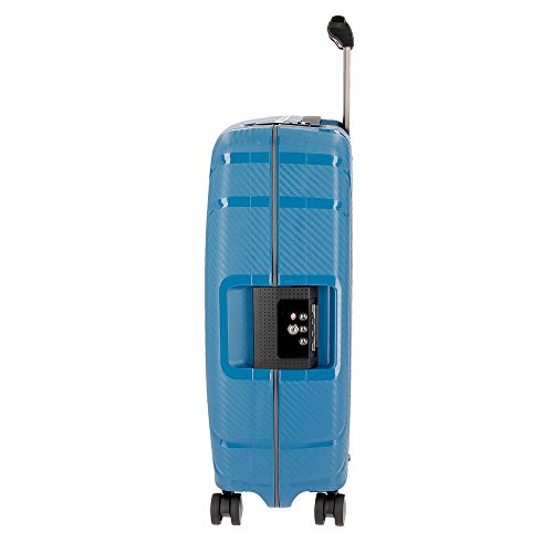 Movom Newport Maleta de cabina Azul 40x55x20 cms Rígida Polipropileno Cierre TSA 36L 3Kgs 4 Ruedas Dobles Equipaje de Mano