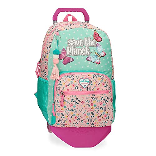 Movom Save The Planet Mochila con Carro Multicolor 33x45x17 cms Poliéster Reciclado 25.25L