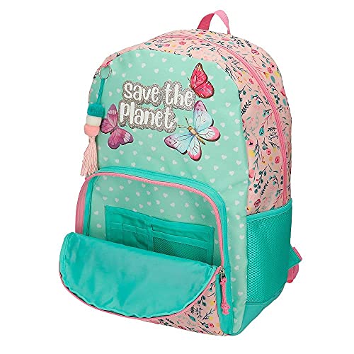 Movom Save The Planet Mochila con Carro Multicolor 33x45x17 cms Poliéster Reciclado 25.25L