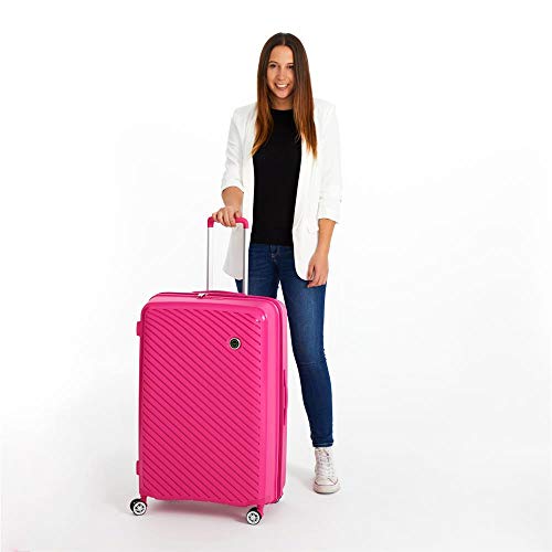 Movom Tokyo Maleta grande Rosa 52x78x31 cms Rígida Polipropileno Cierre TSA 109L 4,8Kgs 4 Ruedas dobles Extensible