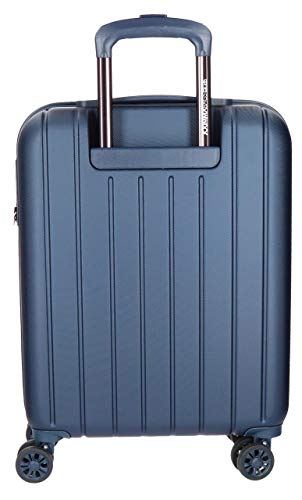 Movom Wood Maleta de cabina Azul 40x55x20 cms Rígida ABS Cierre TSA 38L 2,9Kgs 4 Ruedas Dobles Equipaje de Mano