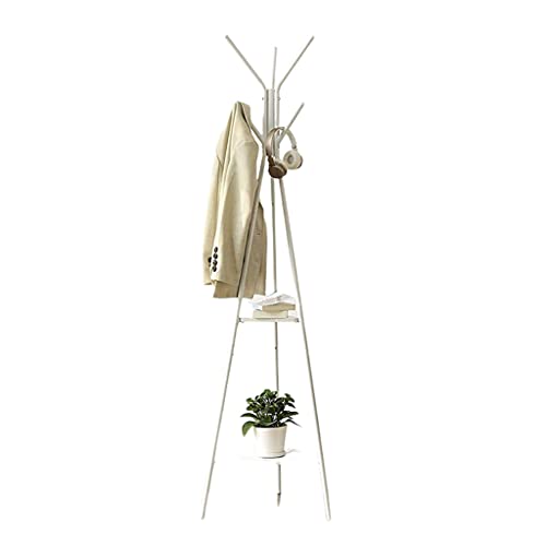 MQH Perchero Enterway Coat Rack Vintage Ropa Soporte con 2 Niveles de Almacenamiento estantes Cesta de Canasta Sombrero Holder Hager Titular Easy Montaje Perchero de Pie (Color : A)