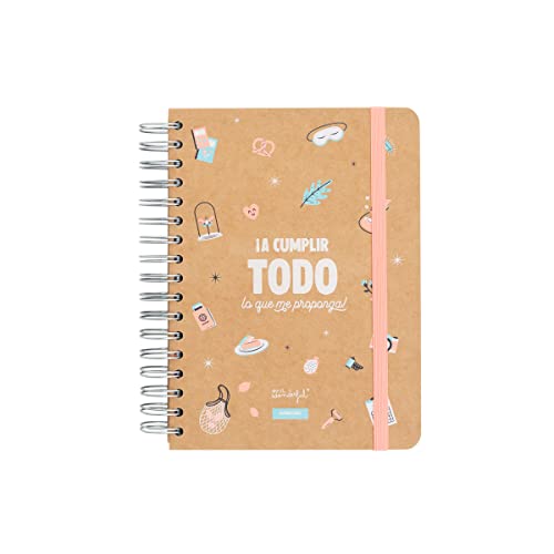 Mr. Wonderful Agenda clásica 2022 Diaria - ¡A cumplir todo lo que me proponga!, Multicolor, WOA11307ES