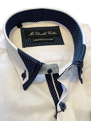 MrDoubleCollar - Camisa de cuello doble para hombre, diseño italiano
