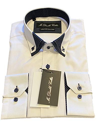 MrDoubleCollar - Camisa de cuello doble para hombre, diseño italiano