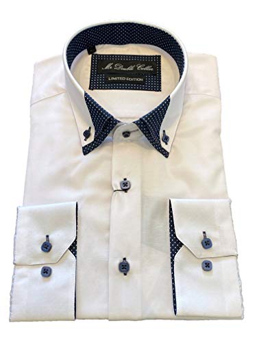 MrDoubleCollar - Camisa de cuello doble para hombre, diseño italiano