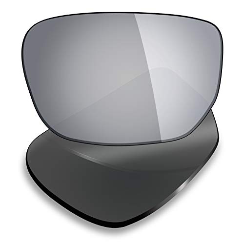 Mryok 4 pares de lentes polarizadas de repuesto para Oakley Style Switch Sunglass - Negro sigiloso, rojo fuego, azul hielo/titanio plateado