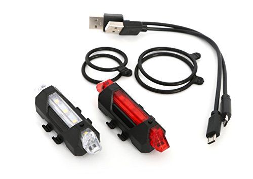 MSC Bikes LIGHTSETFR4 Set de luz Delantero y Trasero, Negro, Talla Única