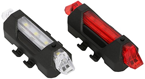 MSC Bikes LIGHTSETFR4 Set de luz Delantero y Trasero, Negro, Talla Única
