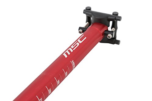 MSC Bikes - Tija de sillín MSC 27.2mm Alu7075T6. Recta Unisex, Rojo Anodizado, 410 mm