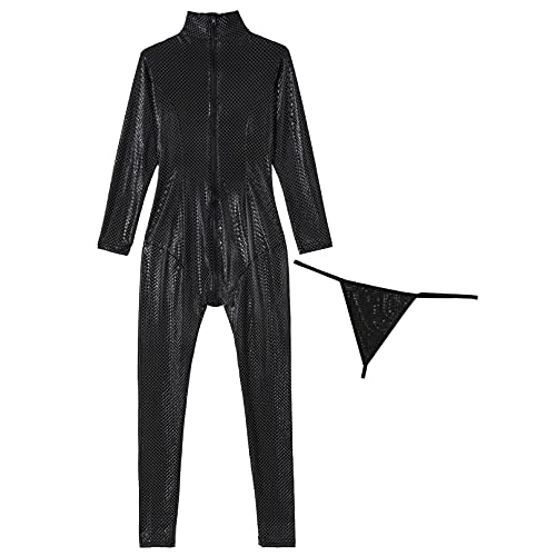 MSemis Maillot de Danza Ballet para Mujer Mono Elástico de Gimnasia Ritmica Maillot de Patinaje Artisco Disfraz de Bailarina Leotardo Gimnasia C Negro L