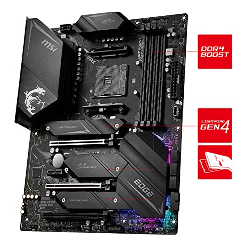 MSI MPG X570S Edge MAX WiFi Placa Base ATX - Soporta procesadores Ryzen Serie 5000, AM4 - Mystic Light, 75 A VRM, DDR 4 Boost (5300+MHz/OC), 2 x PCIe 4.0 x16, 3 x M.2 Gen 4 x 4, Wi-Fi 6E