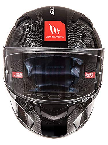 MT Casco Moto 2019 Kre Snake Carbon Negro-Blanco (Xs, Negro)