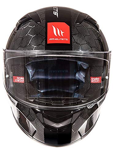 MT Casco Moto 2019 Kre Snake Carbon Negro-Blanco (Xs, Negro)