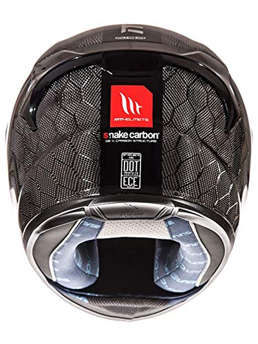 MT Casco Moto 2019 Kre Snake Carbon Negro-Blanco (Xs, Negro)