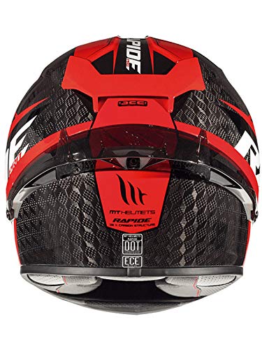 MT Casco Moto 2019 Rapide Pro Carbon Carbon-Rojo (L, Rojo)