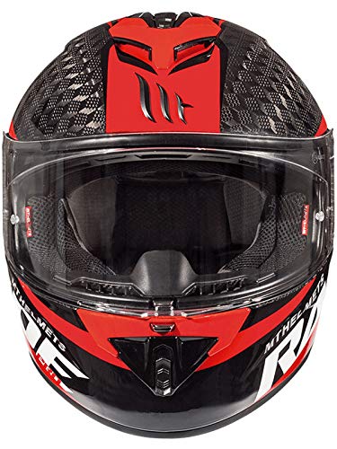 MT Casco Moto 2019 Rapide Pro Carbon Carbon-Rojo (L, Rojo)