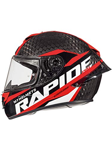 MT Casco Moto 2019 Rapide Pro Carbon Carbon-Rojo (L, Rojo)