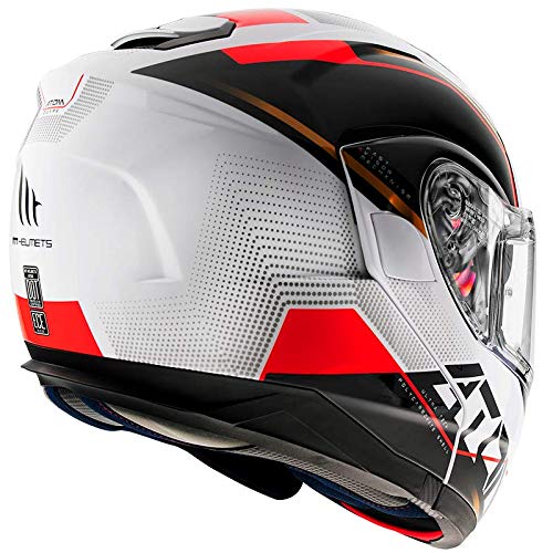 MT HELMETS - Casco Atom SV Quark B5 Rojo/Blanco Perla (XL)