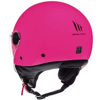 MT HELMETS Street Solid Casco de Moto, Unisex Adulto, Rosa Gloss Pink, XS