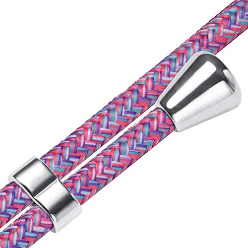 mtb more energy® Cuerda de Repuesto para Collar Smartphone - Unicornio Morado - Incluyendo Tapas Protectoras (Plata) - Cuerda de Intercambio Tirante Cadena Banda