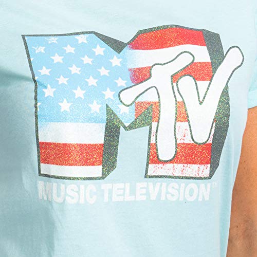 MTV Camiseta para Mujer Azul XX-Large